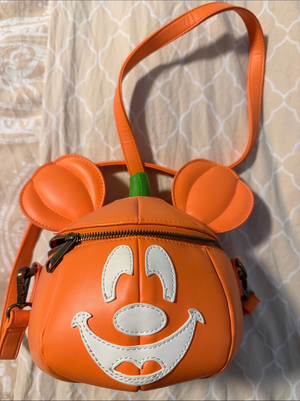 Loungefly Orange Pumpkin Mouse Ears Crossbody Bag